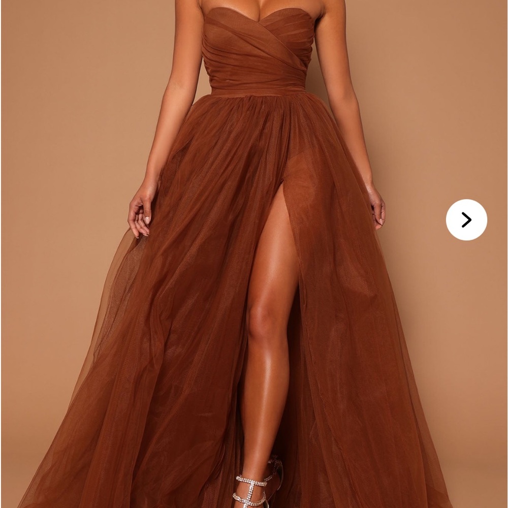 Fashion Nova Brown Sweetheart Gown for Prom